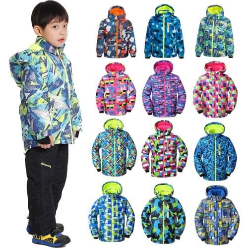 Winter Kids Ski Jacket Windproof Waterproof Warm Jacket Girls Boys Outdoor Wear Skiing Snowboarding High Quality Snow Jacket
