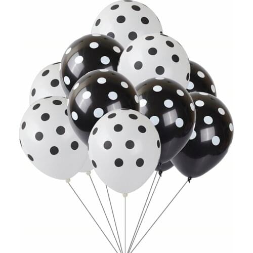 10/20 pcs 12inch Polka Dot Latex Balloons black and white baby birthday Wedding Decoration Supplies Party Balloons Multicolor