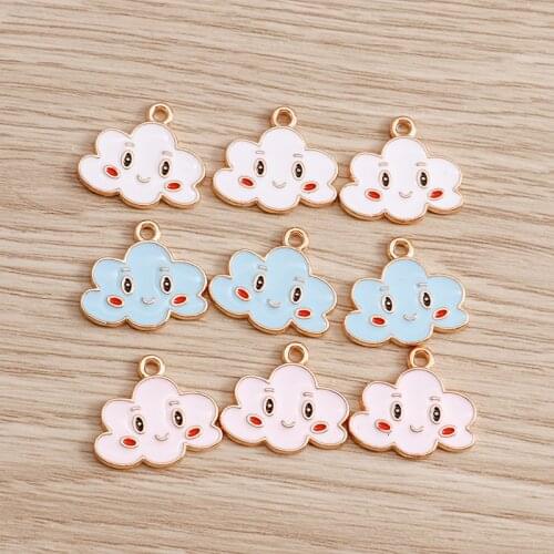 10pcs 18*16mm 3 Color Cloud Charms for Jewelry Making Alloy DIY Cartoon Charms Bracelets Pendants Earrings Handmade Crafting