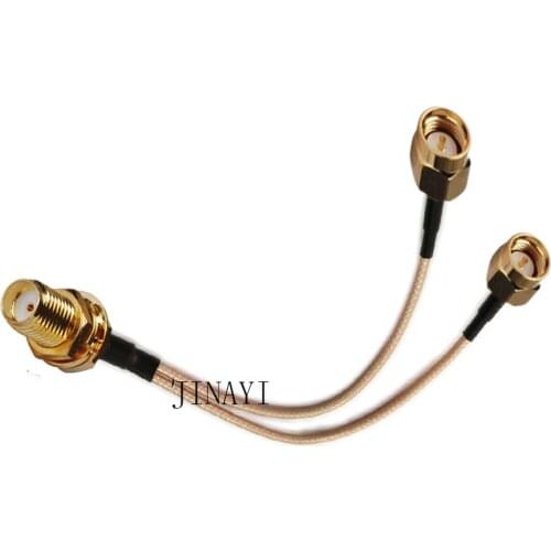 10pcs SMA Female to 2 SMA Male Connector RF RG316 Pigtail Y Extension Cable 10/15/20/30/50cm /1m