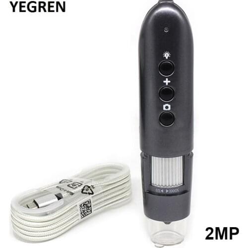 2MP USB Microscope 0-200X 1600X Zoom Digital Microscope Adjustable 8 LED Industrial Inspection Magnifying Glass Skin Detector