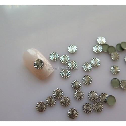 NS-02 30pcs Nail Decoration High Quality 6mm Silver Round Metal Stud Nail Art Decoration