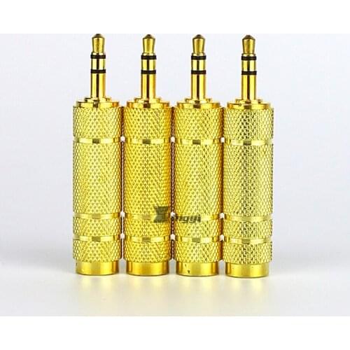 4Pcs Metal 1/8 3.5mm Male to 6.5mm 1/4 Female Plug Stereo Audio 3.5 mm Jack Adapter For Computer PC Dynamic Microphone Headphone