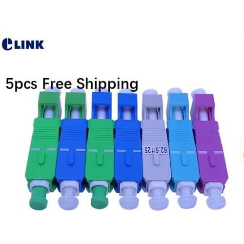 5pcs LC-SC hybrid adapter female to male VFL use SM MM APC fiber optic connector ftth coupler free shipping factory ELINK