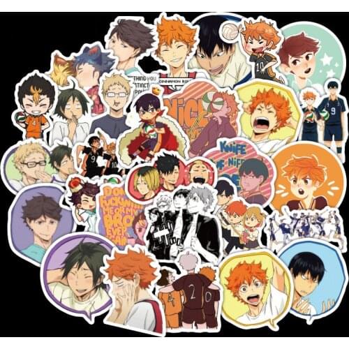 50 Pcs/pack New Anime Haikyuu!! Graffiti Stickers Volleyball for Laptop Luggage Guitar Suitcase Phone Decal Stickers Toys