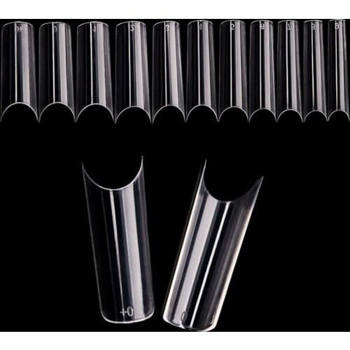 500pcs/bag Extra Long Straight Square False Nail Tips C Curve Half Cover Fake Nail Tip French Acrylic Salon Nail Art Manicure