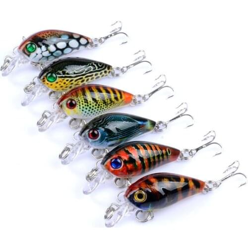 6Pcs/Lot Float Color Painted Crank Fishing Baits 4.5cm 4g Suspend Crankbait Isca Artificial Lure Wobbler For Pike Fishing Tackle