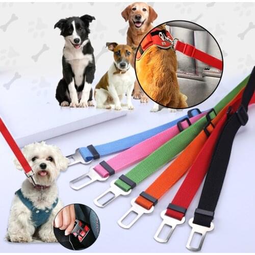 Pet Car Safety Belt Nylon Pets Dog Cat Seat Lead Leash Harness for Puppy Kitten Vehicle Security Leash 48-75cm Adjustable
