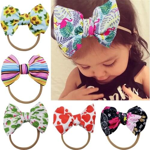 Baby Printing Nylon Headbands European And American Butterfly Hair Band Bohemian Headdress
