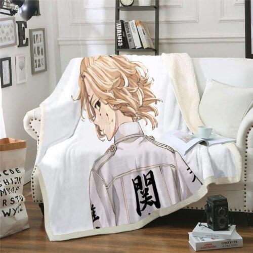 Tokyo Revengers Fleece Blanket Anime 3D Print Blankets For Beds Home Textiles Luxury Adult Gift Warm Bedspread Soft Winter Decor