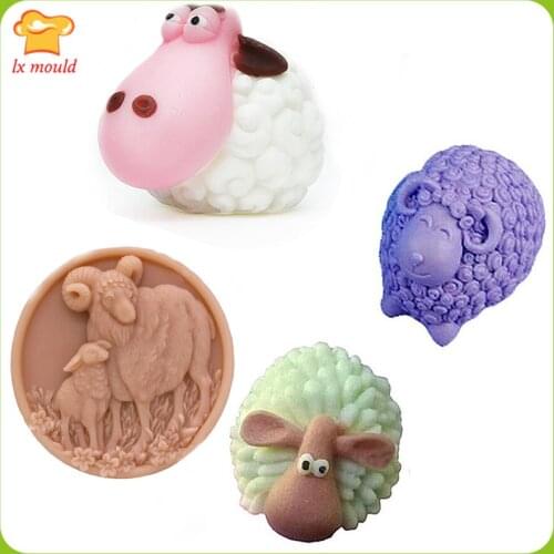 LXYY MOULD 3D Goat Sheep High Quality Silicone Fondant Cake Mold Sugar craft Cake Tools