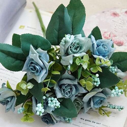 Simulation Flowers Vintage Korean Style Rose Artificial Flowers For Home Decoration DIY Flower Arrangement