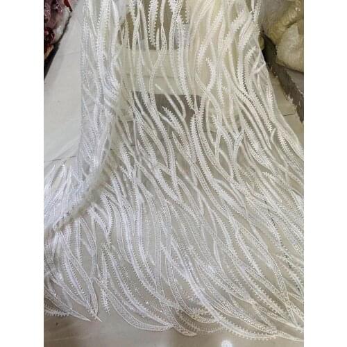 Beautiful SYJ-586814 African beads Lace Fabric For Sewing Nigerian French Lace Fabric for party dress