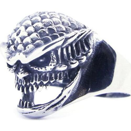 Size 7-13 Dropship New Arrival Dragon Skull Ring 316L Stainless Steel Fashion Men Boys Ring