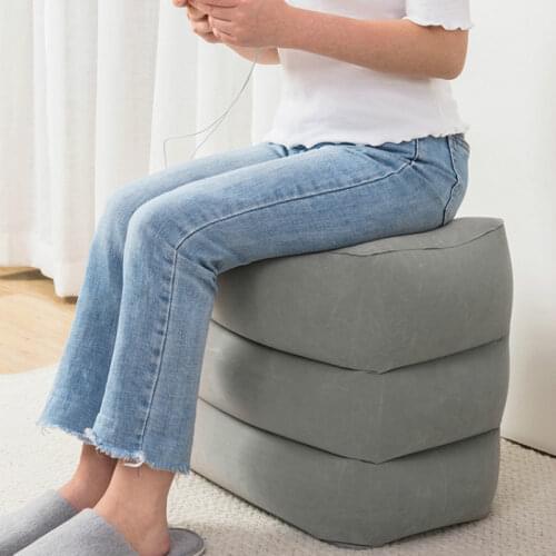 Portable long-distance travel inflatable foot pad airplane sleeping artifact ride train hard seat leg rest footrest WF