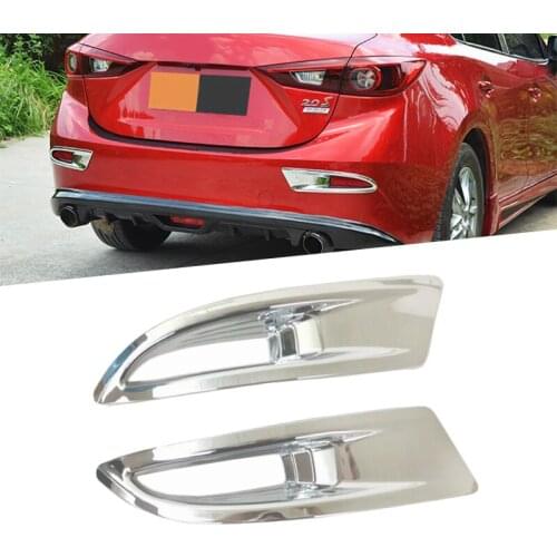 Exterior Accessories Rear Foglight Garnish Strip Cover For Mazda 3 M3 Axela 2017 2018 ABS Chrome Front Fog Light Lamp Cover Trim