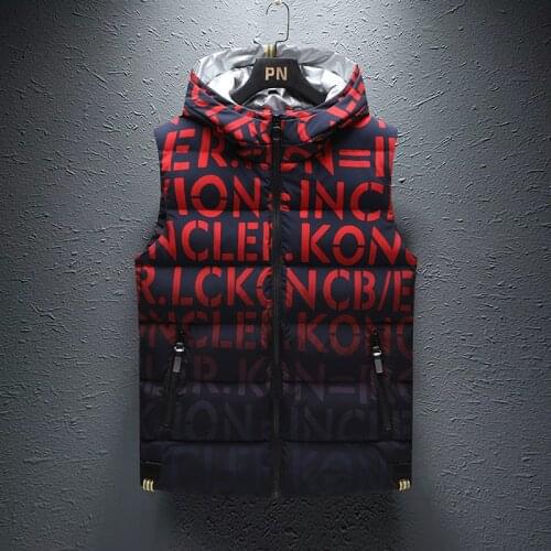 2021 New Trend Changing Color Mens Wear Autumn Winter Korean Edition Student Cotton Vest Youth Big Boy Coat Hooded Handsome