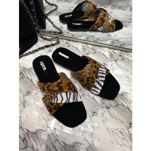 2020 Oeak Leopard Slippers Summer Women Slippers Open Toe Platform Casual Shoes Ladies Outdoor Beach Flip Flops Female Slides