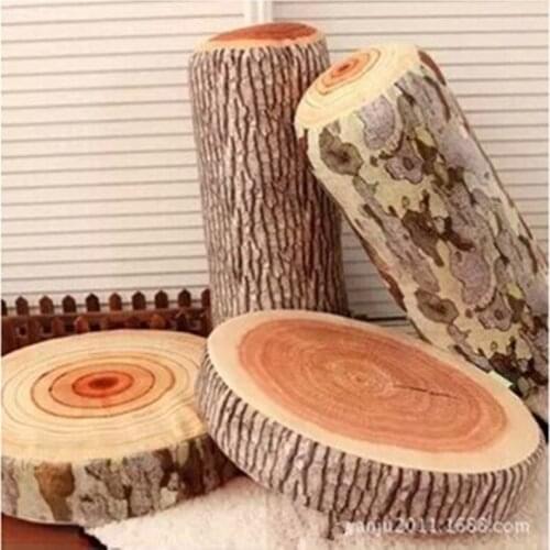 Simulation Tree Stump Long Wood Plush Throw Pillow Super Soft Stuffed Seat Cushion Pillows For Home Car Bed Sofa Back Cushions