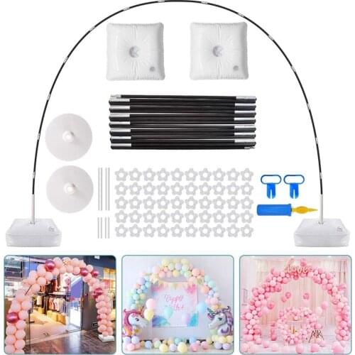 Balloon Arch Kit 9FT Tall & 10Ft Wide Adjustable Balloon Stand Set with Water Fillable Base ,50Pcs Balloon Clips
