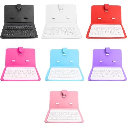 Portable PU Leather BT Bluetooth Keyboard Case for iPhone Android Phone Tablet Case Cover Keyboard General Wired Keyboard