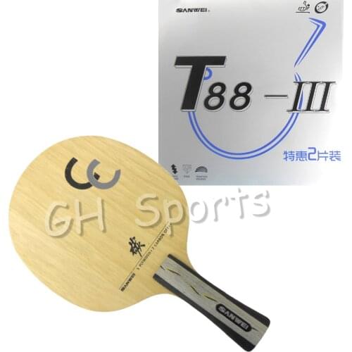 Pro Combo Racket Sanwei CC Blade with 2x Sanwei T88-3 Rubber with sponge