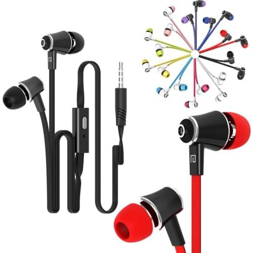 3.5mm In Ear Earphone Noodle Cable JM21 Wired Earbuds High Definition colorful Earphones For Xiaomi Huawei Honor Iphone