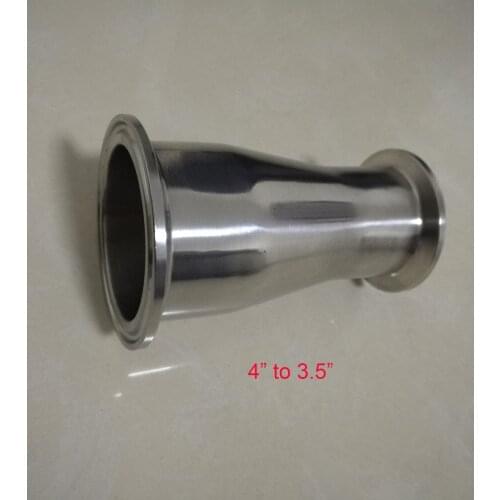 SS304 Material 4'' to 3.5'' Stainless Steel Sanitary Tri-Clamp Type Concentric Reducer Pipe Fittings