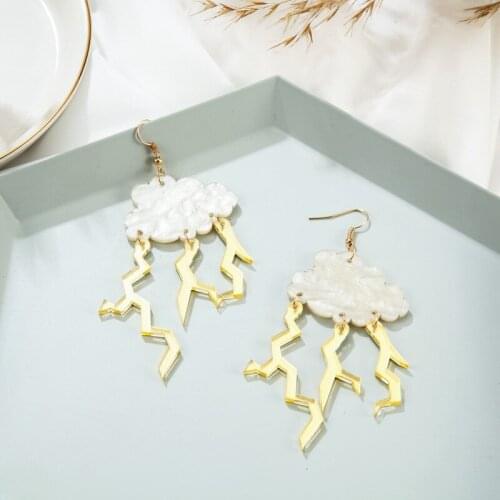 New Acrylic Wave Lightning Girl cloud Earrings for women