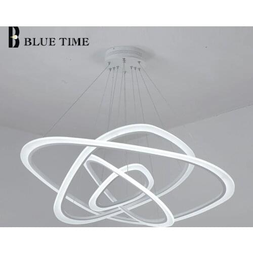 LED Decoration Chandeliers For Living Room Dining Room Kitchen Hanging Lamp Acrylic Rings Ceiling Chandeliers Lighting Fixtures