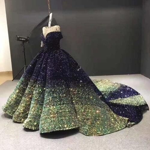 5yards/bag Embroidery sequins fashion new gradient 7 color optional fabric used for wedding dress design XX128