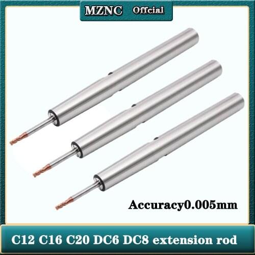 1set Slim collet chuck ST12 C12 C16 C20 SDC06 DC8+3ps collet minor diameter extension rod for CNC lathe Deep hole processing