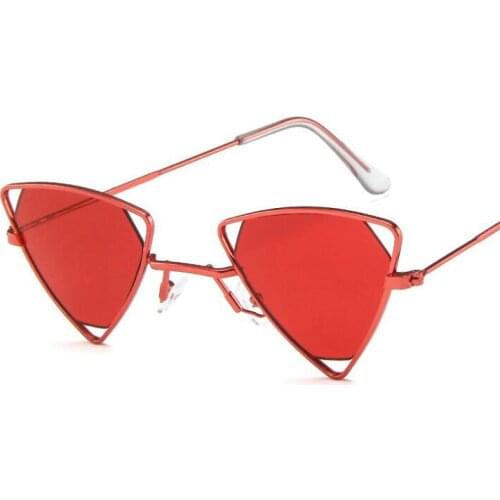 Octagon Yellow Red cat eye Sun Glasses for Women Mirror Retro Luxury Oval Small Sunglasses Women Brand Designer Oculos De Sol