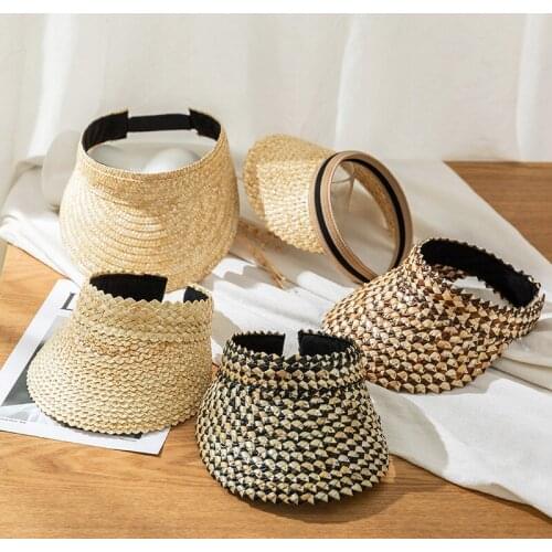 Personality Sun Protection Adjustable Unisex Summer Empty Top Hat Fashion Outdoor Shading Women Straw Hat Beach Cap