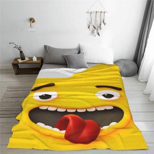 Winter throw warm flannel Face Cute blanket Anime Manga Chibi blankets for Sofa Sherpa Fleece Bedspread Wrap