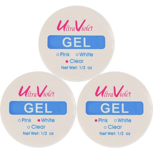 1 PCS Clear / White / Pink Color Choose UV Gel For Nail Art False Tips