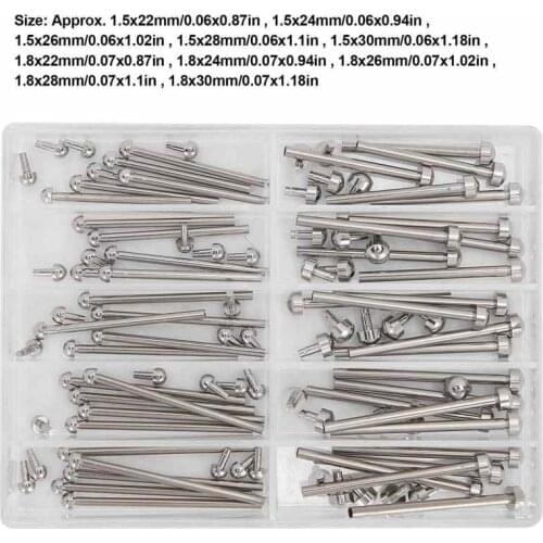 100pcs/set Stainless Steel Watch Band Strap Spring Bar Link Connector Pins 1.5MM/1.8MM Watch Repair Accessory Kit for Watchmaker