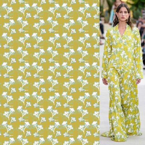 20 styles european brand sewing fabric cloth for dress new satin chiffon female garment printed fabric designer fabric by yard