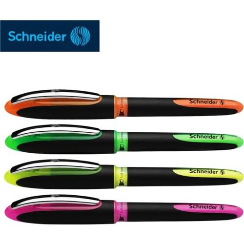 4pcs Schneider Colored Highlighter Art Marker Pen Stationery School Office Supplies Highlighter Marker Environmental Non-toxic