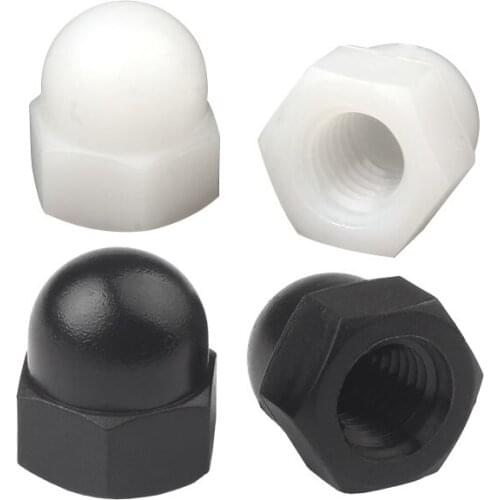 500pcs x M12 DIN1587 ROHS QUALITY WHITE Nylon Nut Plastic Cap Nuts Decorative Acorn Nut Nylon Hex Hexagon ACORN Domed Cap Nuts