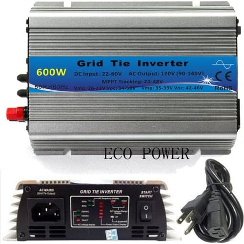 BRAZIL FAST SHIPPING 600W Grid Tie Inverter MPPT Function 30V 36V Panel 22-60VDC to 110V or 230VAC Solar Power Micro Inverter