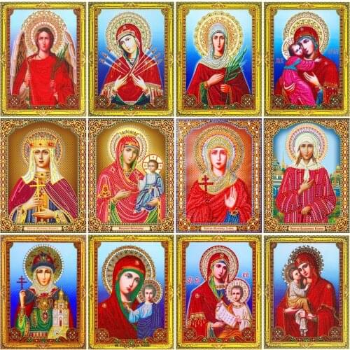 AZQSD Full Drill Diamond Embroidery Jesus Icon Mosaic Handicraft Rhinestones Diamond Painting Religious Cross Stitch Home Decor