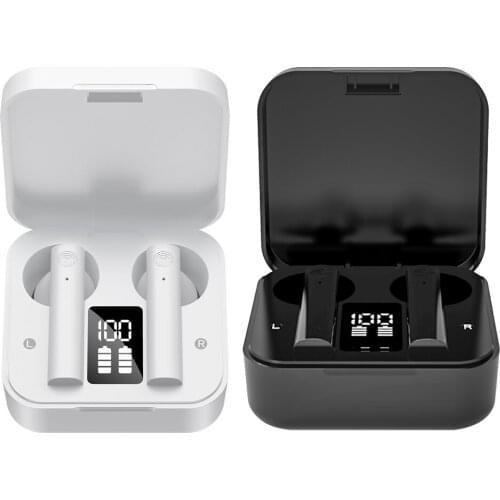 Bluetooth 5.1 Headset True Wireless Headphone Earphone +Charging Case Black