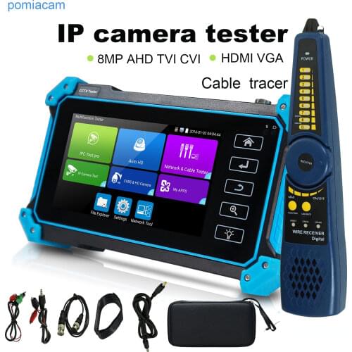 CCTV-tester-monitor IIPC camera tester poe 8MP AHD TVI CVI SDI cable tracer RJ45 cable TDR test Rapid ONVIF cctv tester tool