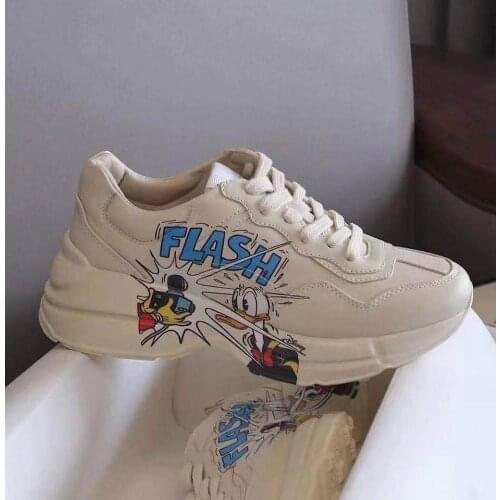 Disney Spring and Autumn New Korean Cartoon baby girls boys Letters Trifle Bottom Lace Fashion All-match Sports Casual Shoes