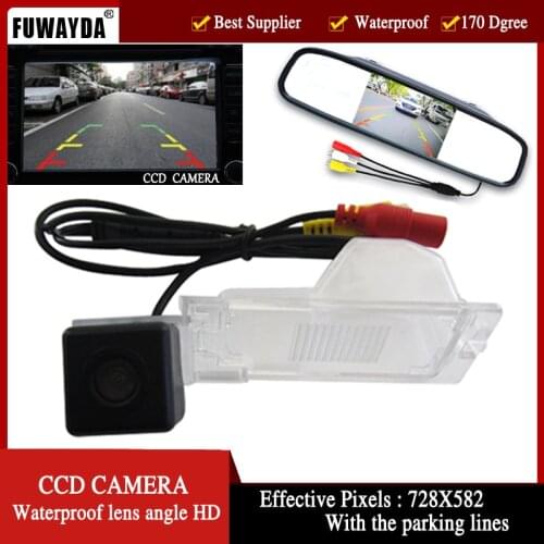 FUWAYDA Color CCD Car Rear View Camera for Ford Edge Escape Mercury Mariner,with 4.3 Inch Rear view Mirror Monitor
