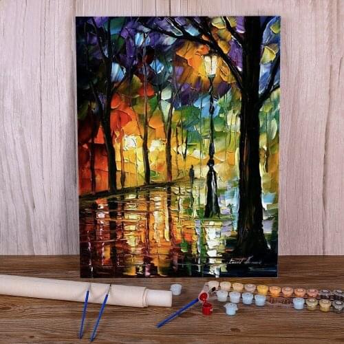 Light In The Alley DIY Paint By Numbers Set Acrylic Paints 40*50 Oil Painting Handmade Children Handiwork Handicraft Drawing