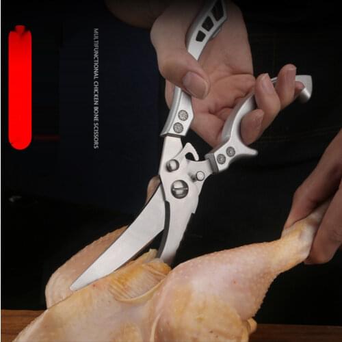 Kitchen Scissors Knife Knives Chicken Bone Scissors Duck Fish Cutter Stainless Shears for Kitchen Scale Clean Cook Utility Knife