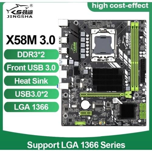 Jingsha X58M 3.0 mATX Desktop X58 Motherboard DDR3 LGA 1366 Support AMD RX Series with USB 3.0