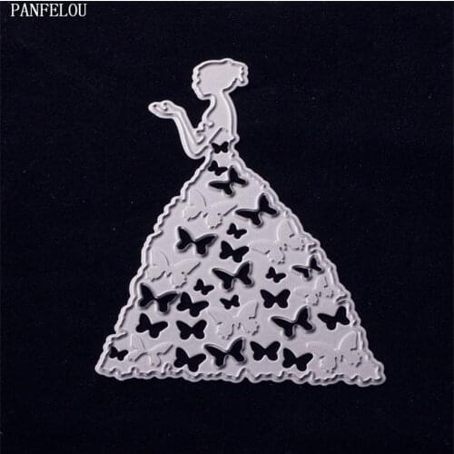 PANFELOU Easter Butterfly skirt girl shape Scrapbooking card album paper die metal craft stencils punch cuts dies cutting